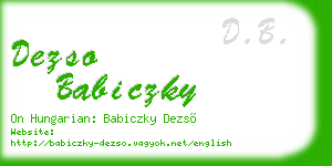 dezso babiczky business card